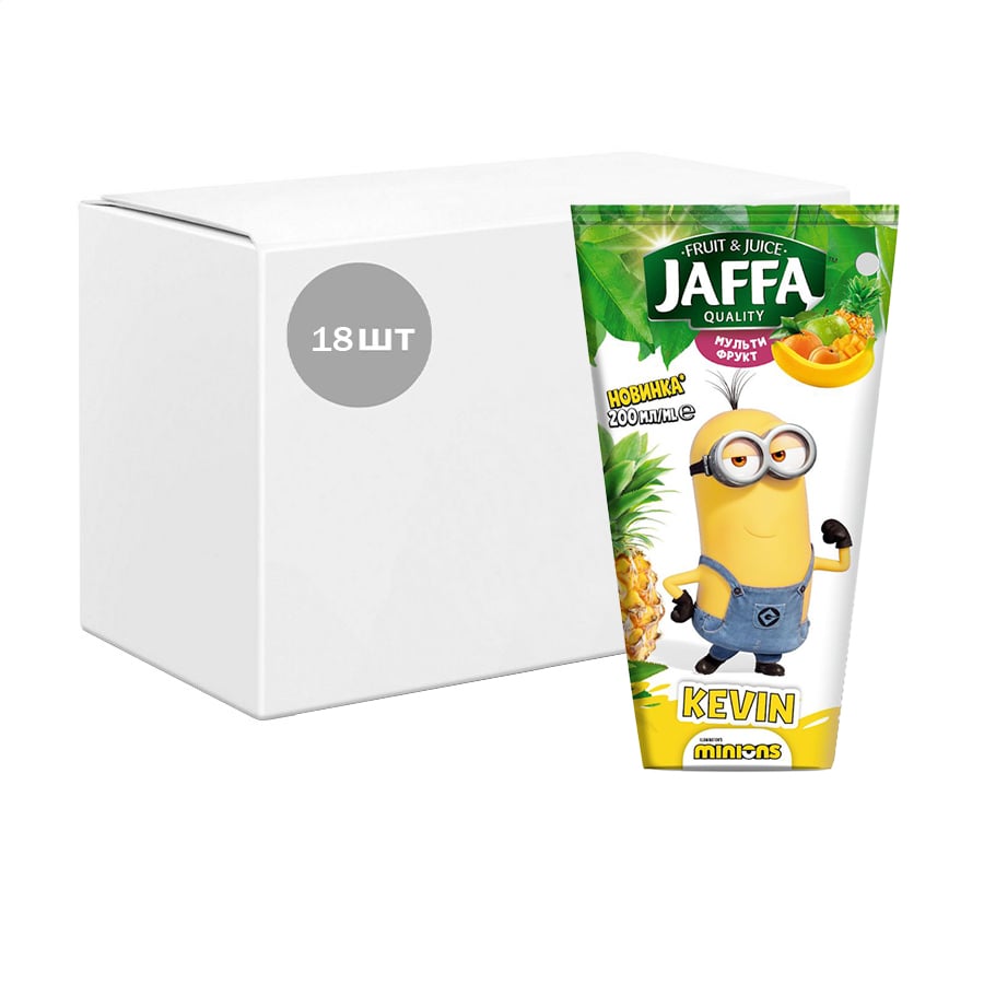 Уцінка! Дитячий сік JAFFA Minions Kevin Мультифрукт, 18*200 мл